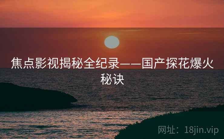 焦点影视揭秘全纪录——国产探花爆火秘诀