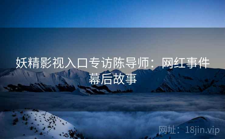 妖精影视入口专访陈导师：网红事件幕后故事