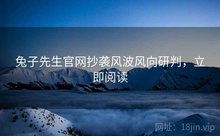 兔子先生官网抄袭风波风向研判，立即阅读