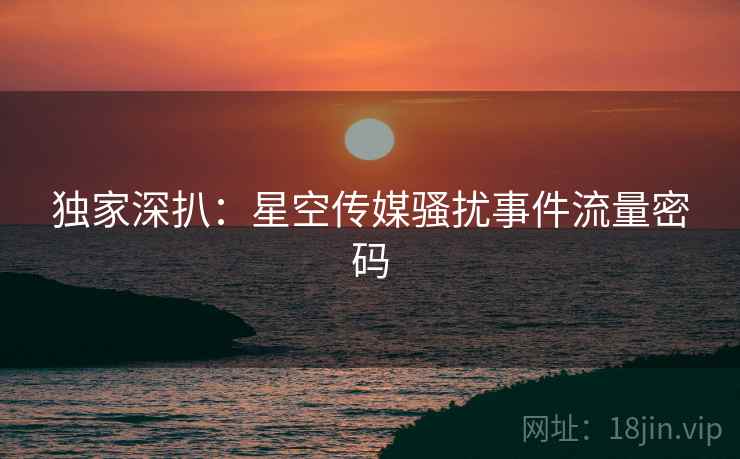 独家深扒：星空传媒骚扰事件流量密码